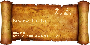 Kopacz Lilla névjegykártya